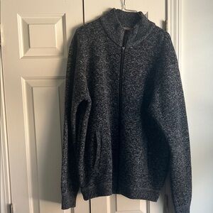 Men's Charcoal Zip-Up Sweater
